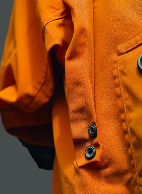 zoom on pocket with buttons in jacket