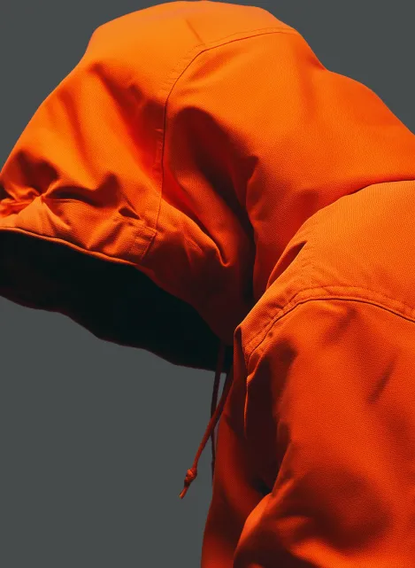 zoom on hood in jacket