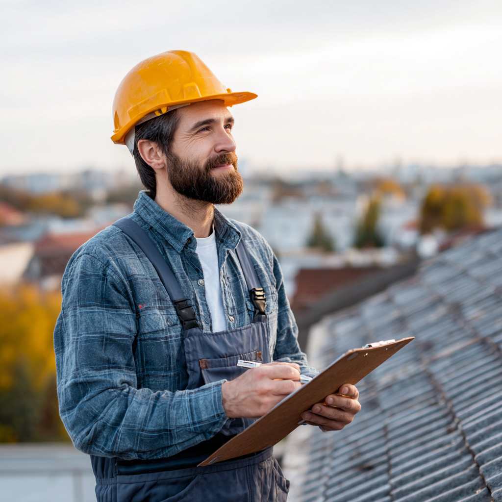 A man with a clipboard working on a jobsite