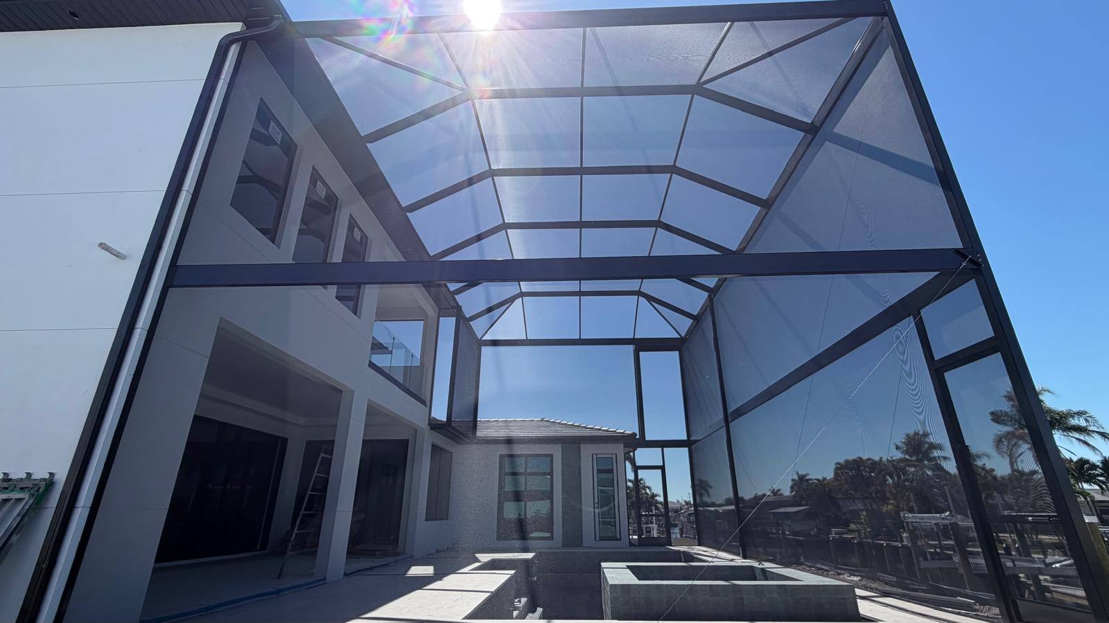 A custom screen enclosure designed by SunSmart Engineering