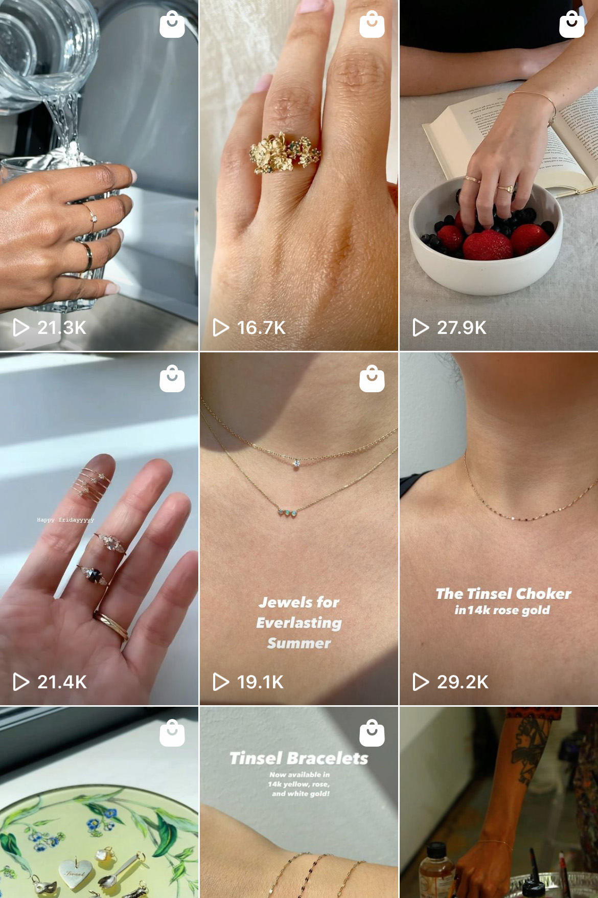 Catbird NYC Instagram post grid