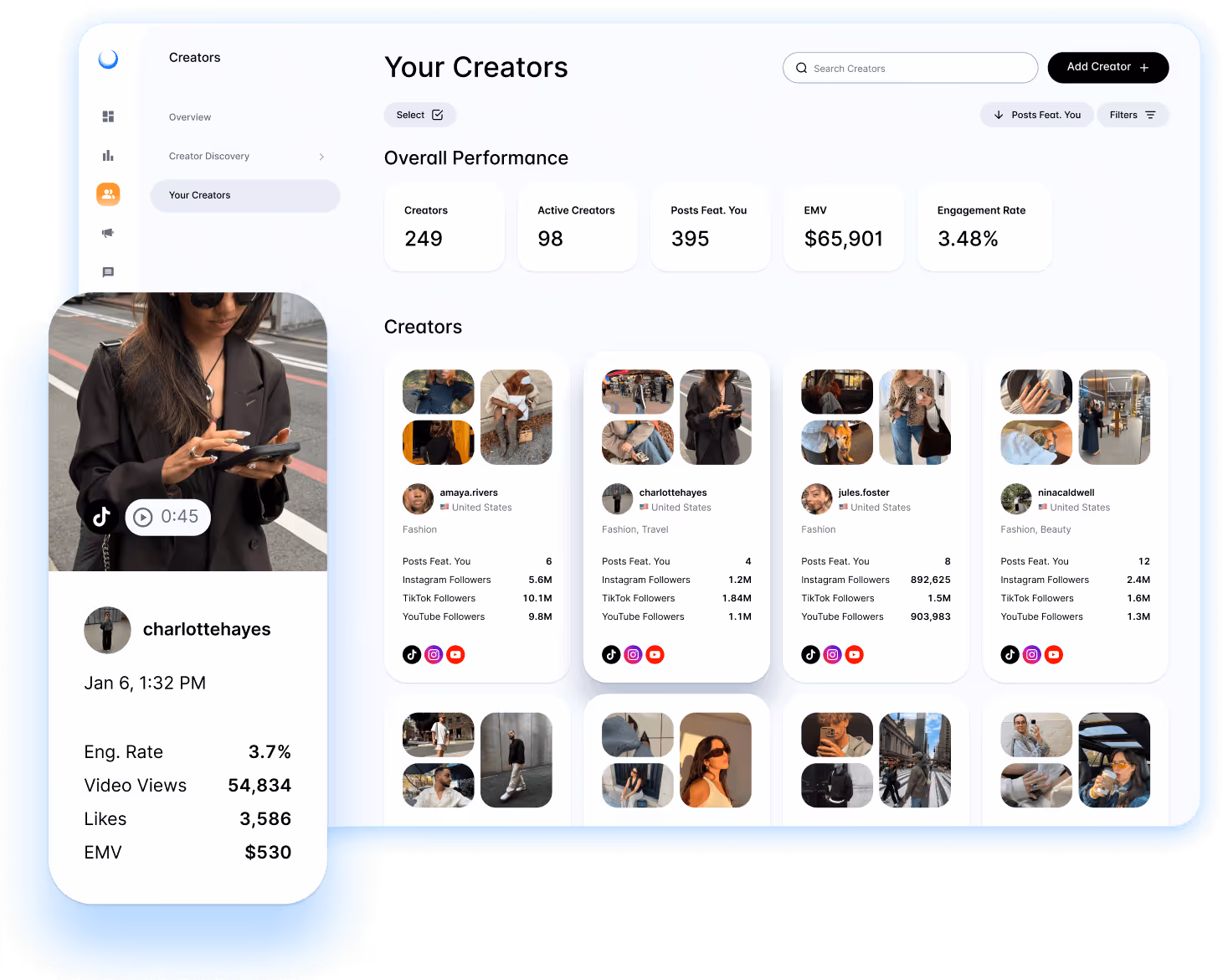 Creator using a smartphone to record influencer marketing content.
