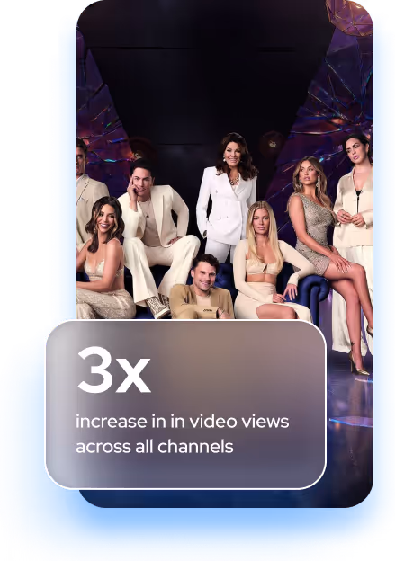 Group photo with stat showing 3x increase in cross-channel video views