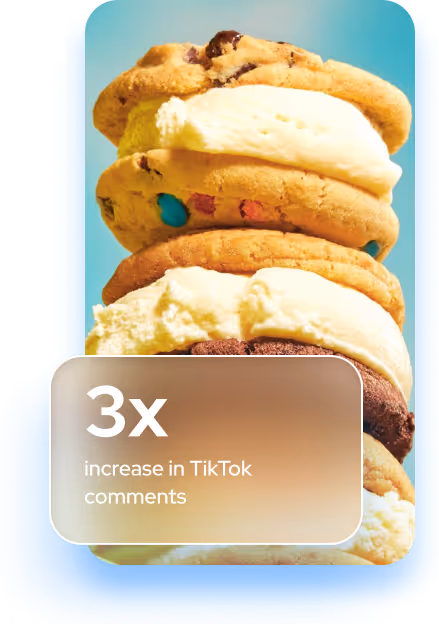 Ice cream cookie stack with 3x increase in TikTok comments