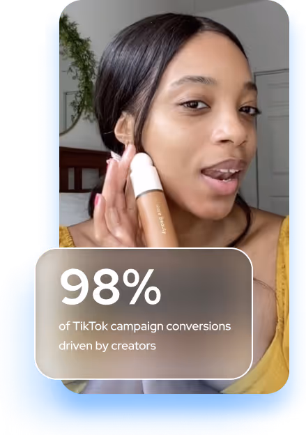 Creator promoting beauty product with 98% TikTok conversion impact