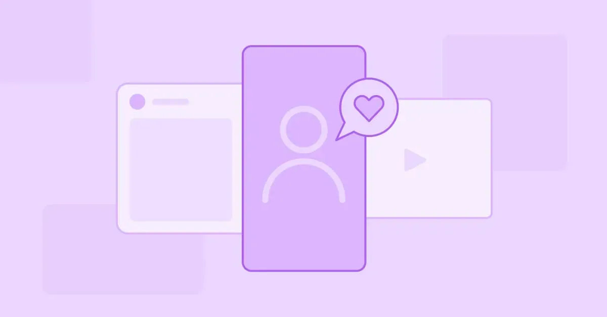 purple heart speech bubble coming from phone icon 