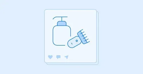 blue razor and shampoo bottle vector images blog header 