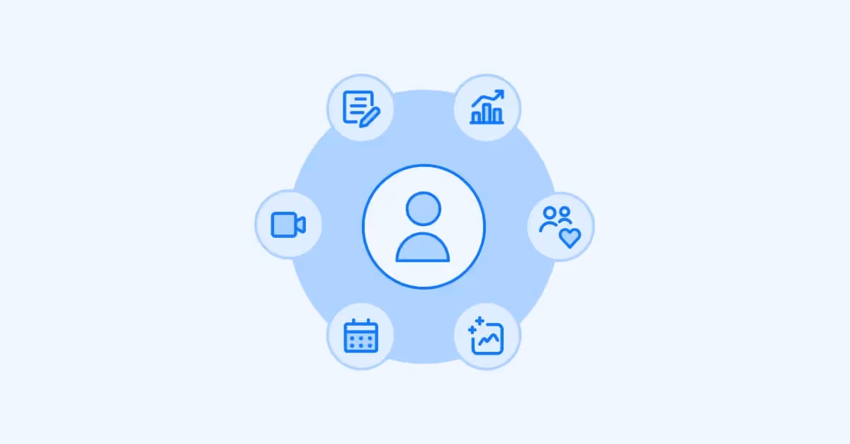 blue vector image representing role of social media manager