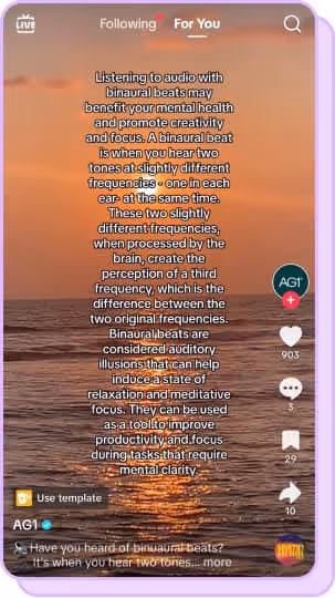 tiktok screenshot of orange sunset with text in front