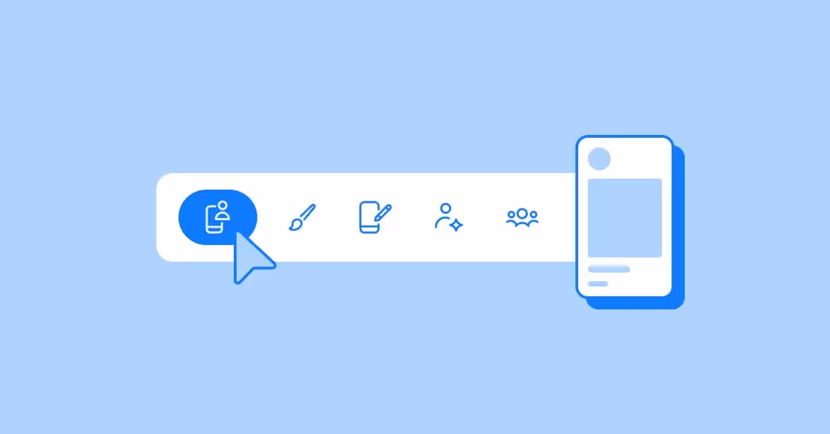 blue icons that represent managing social media