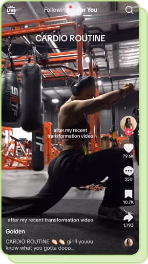 woman doing lunge in gym sharing her cardio routine on tiktok 