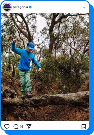 child balancing on fallen log