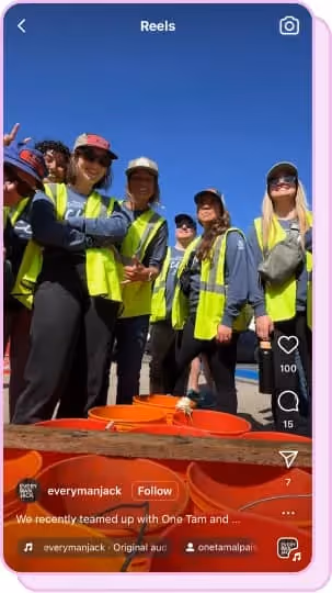 group of people wearing hi-vis vests for beach clean up