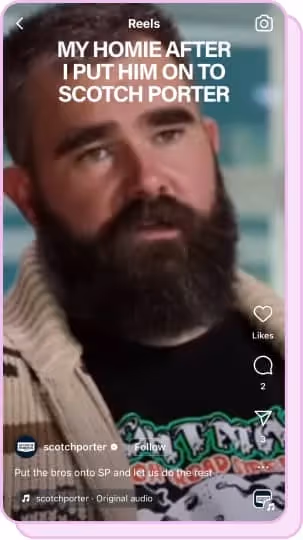 jason kelce talking abut scotch porter men's products 