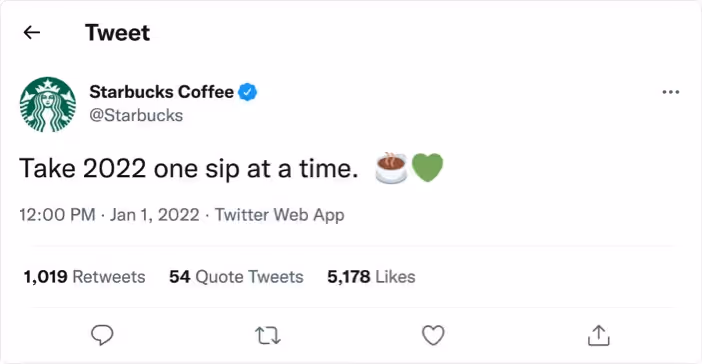 Starbucks on Twitter: "Take 2022 one sip at a time."