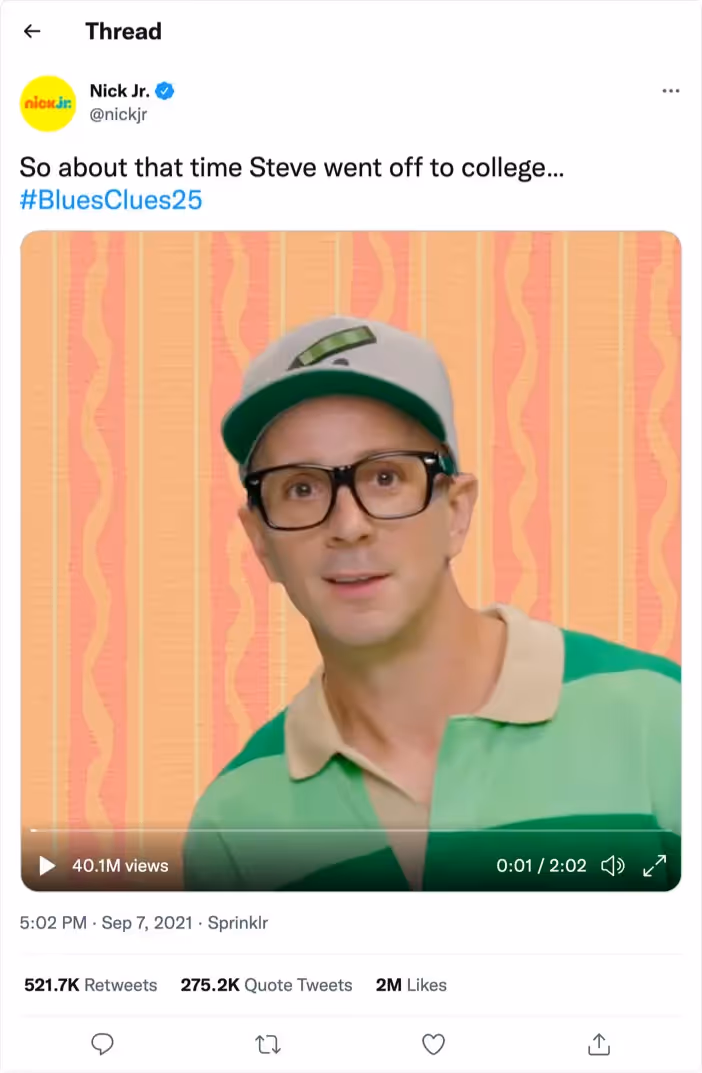 Nick Jr. on Twitter: "So about that time Steve went off to college... #BluesClues25"