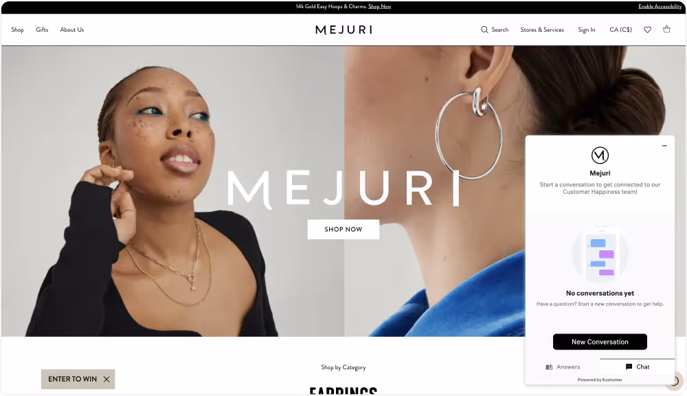 mejuri customer support chatbot