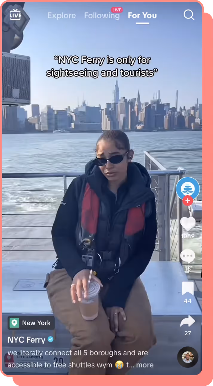nyc ferry tiktok