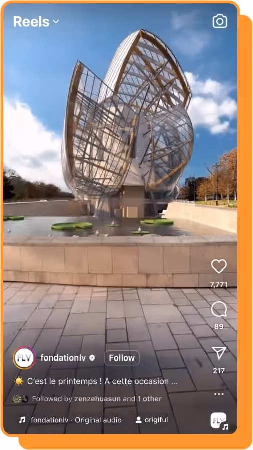 lv fondation animated as ai flower ig reels screenshot