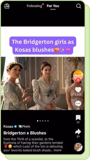 tiktok screenshot from bridgerton tv show