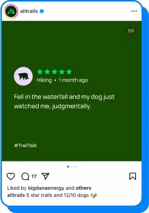 screenshot of alltrails review