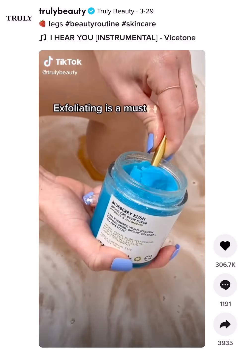 video of Truly Beauty skincare products