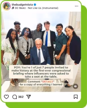 group of people smiling during photo after congressional hearing