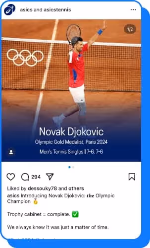 novak djokovic playing olympic tennis on clay court wearing white asics sneakers