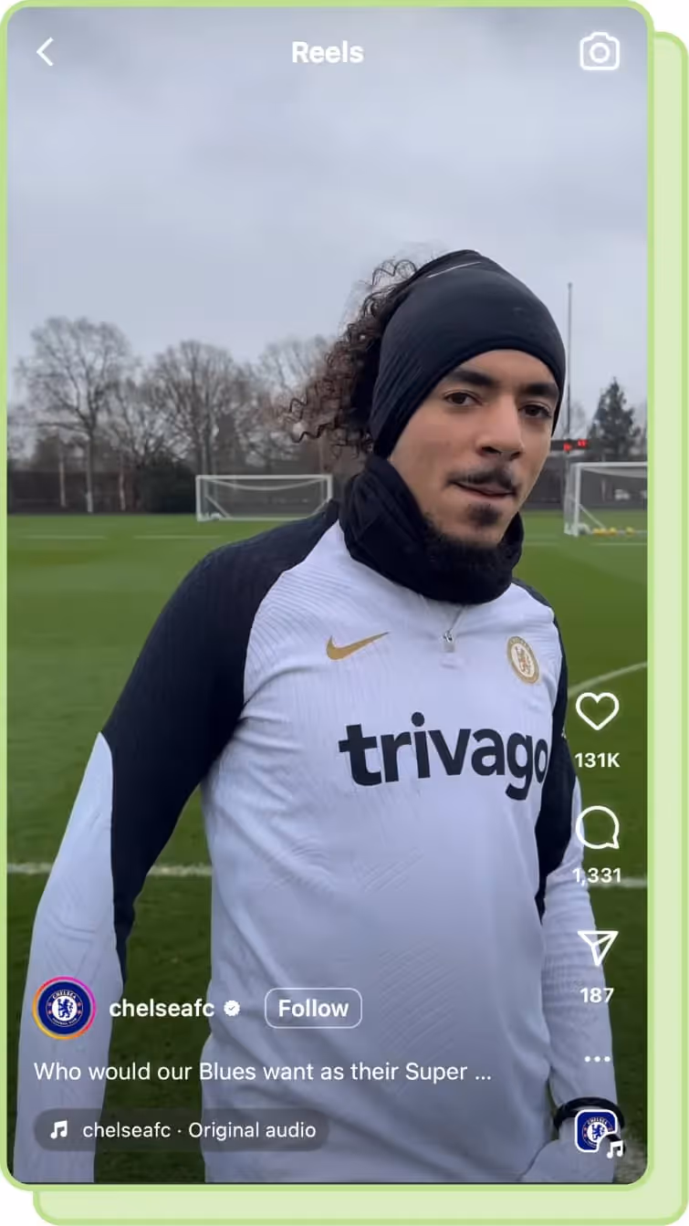 chelsea fc player interviewed on field