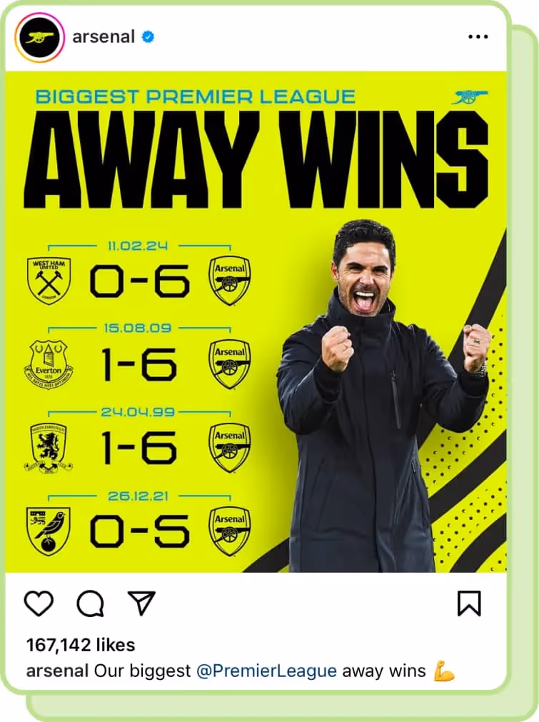 biggest premier league wins infographic