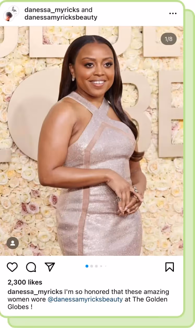 quinta brunson on red carpet wearing danessa myricks beauty ig carousel screenshot 