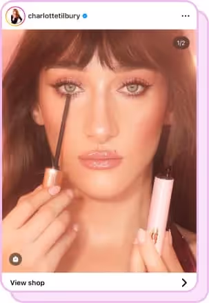 push up mascara charlotte tilbury instagram screenshot