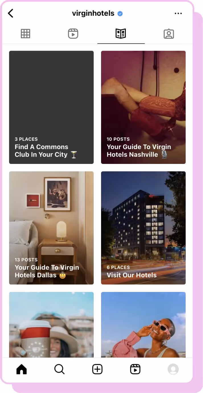 virgin hotels instagram feed screenshot