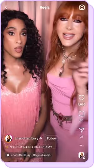 charlotte tillbury wearing pink pillow talk highlighter