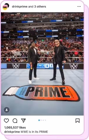 jake paul and ksi in wwe ring with prime logo inside