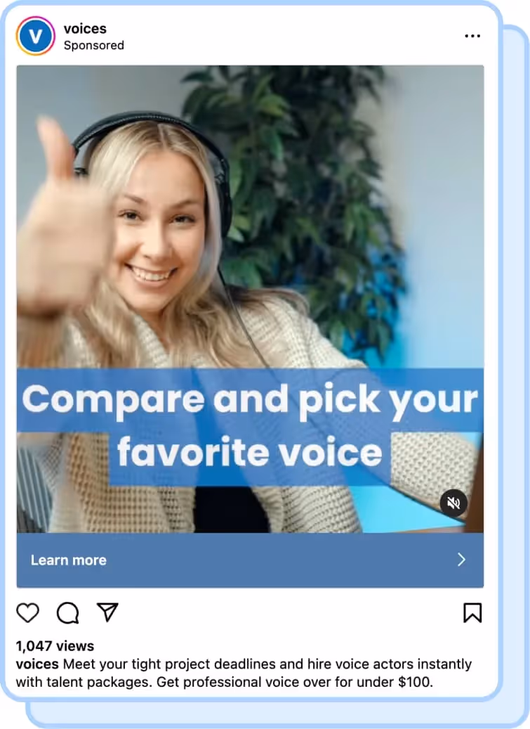 woman thumbs up wearing headphones while recording voice audio