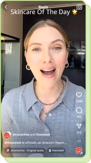 scarlett johansson wearing chambray shirt talking about skincare