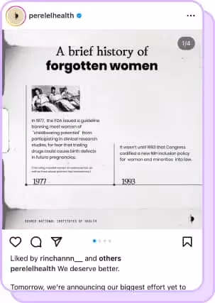 ig screenshot showing facts around history of forgotten women