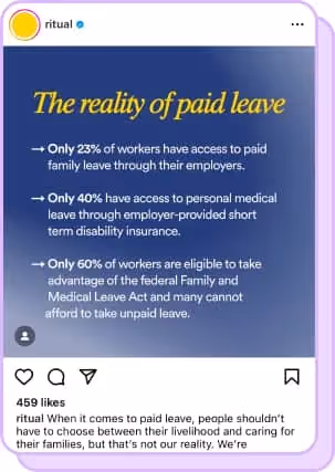 ig screenshot sharing paid leave facts 