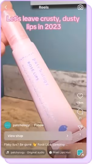 patchology pink lip balm tube