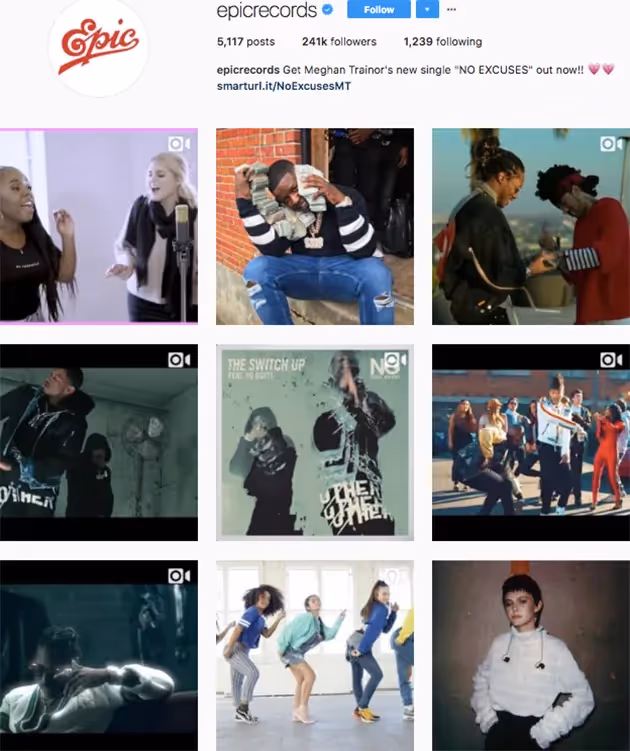 best instagram accounts for music lovers, top music Instagram accounts, who to follow on Instagram 2018, music instagram accounts, epic records