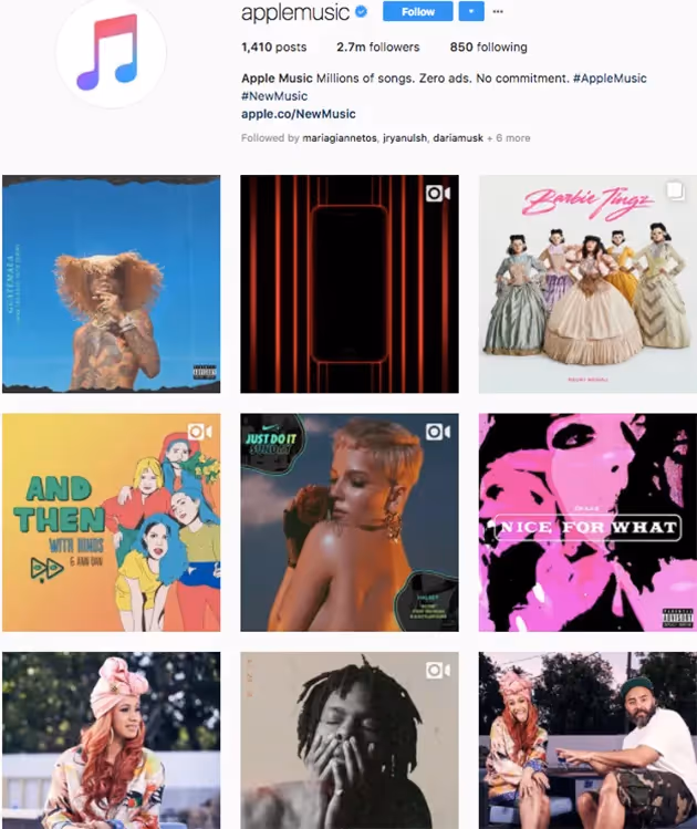 best instagram accounts for music lovers, top music Instagram accounts, who to follow on Instagram 2018, music instagram accounts, apple music