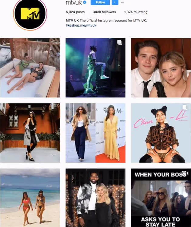 best instagram accounts for music lovers, top music Instagram accounts, who to follow on Instagram 2018, music instagram accounts, mtv uk
