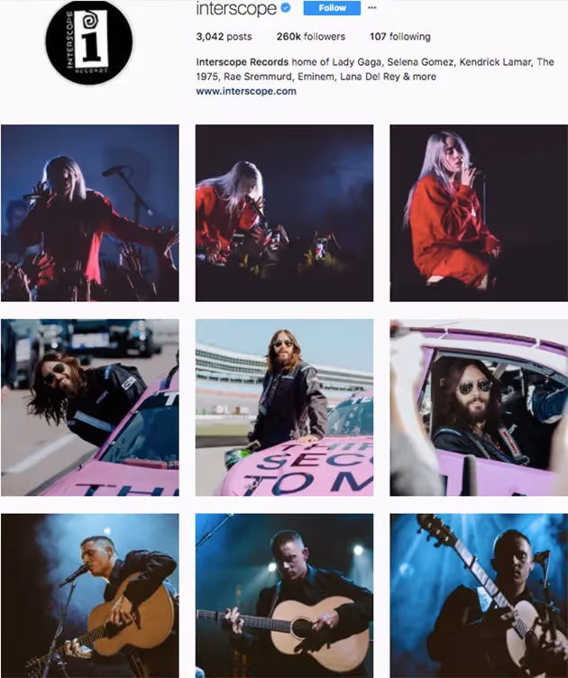 best instagram accounts for music lovers, top music Instagram accounts, who to follow on Instagram 2018, music instagram accounts, warner brothers records