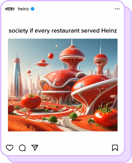 ai generated image of heinz land from heinz instagram account