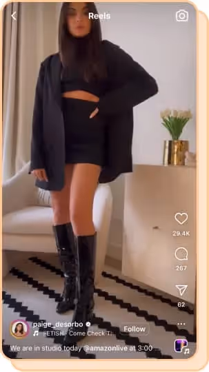 paige desorbo wearing black blazer and separates 