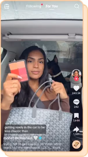 woman holding up makeup forever makeup palette 