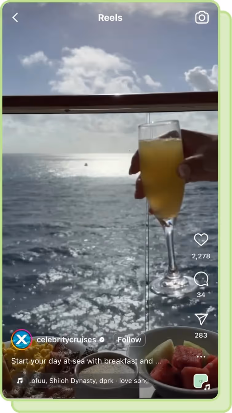 person toasting mimosa on celebrity cruise