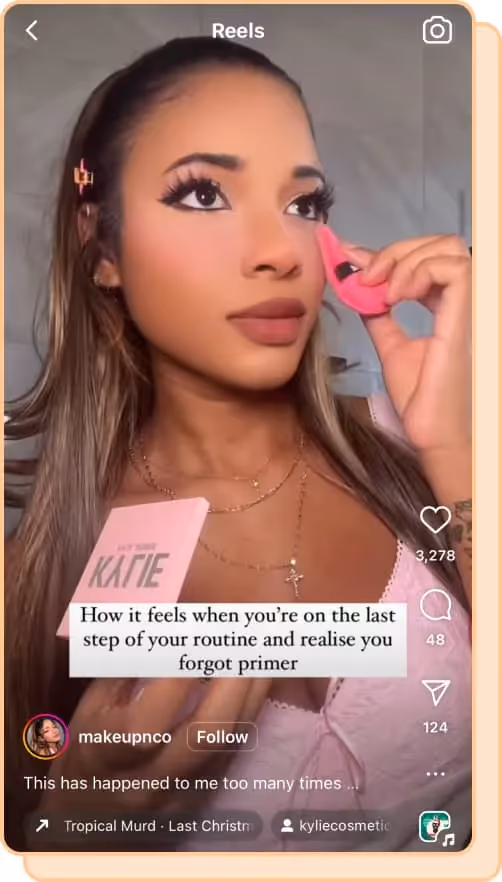 woman applies under eye powder with pink puff