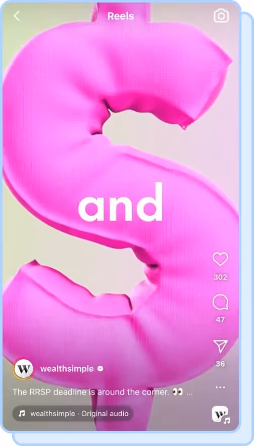 hot pink money sign wealth simple ig reels screenshot